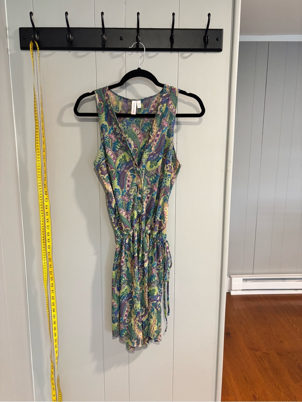 Sweet Pea by Stacy Frati Green and Blue Paisley Sleeveless Dress